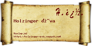 Holzinger Éva névjegykártya